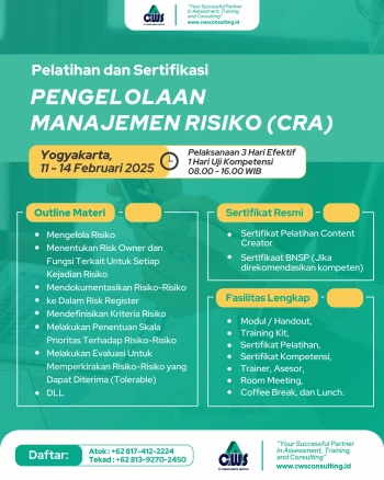 Sertifikasi Pengelolaan Manajemen Risiko (CRA)