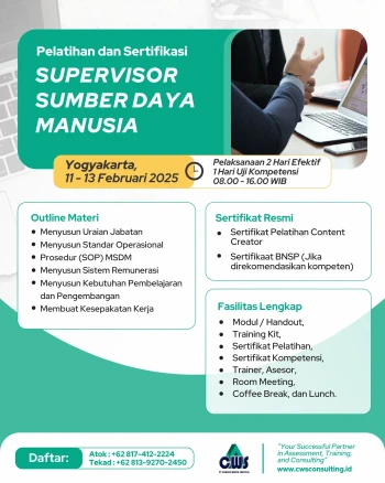 Sertifikasi Supervisor Sumber Daya Manusia