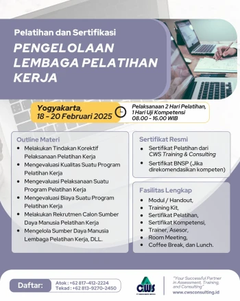 TOT Pengelolaan Lembaga Pelatihan Kerja