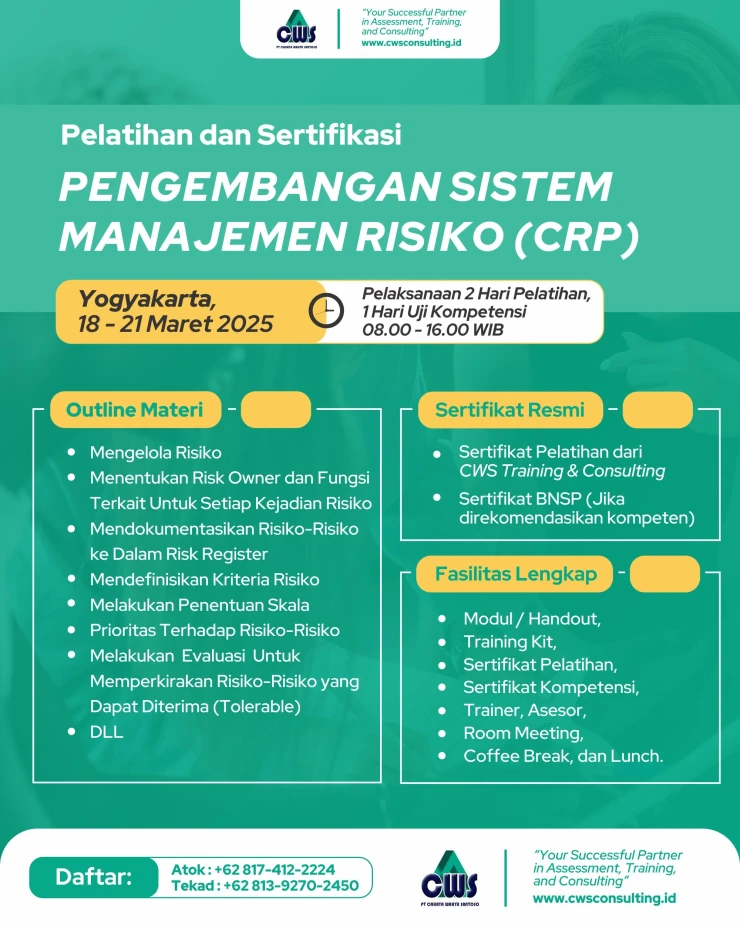Sertifikasi Pengembangan Sistem Manajemen Risiko