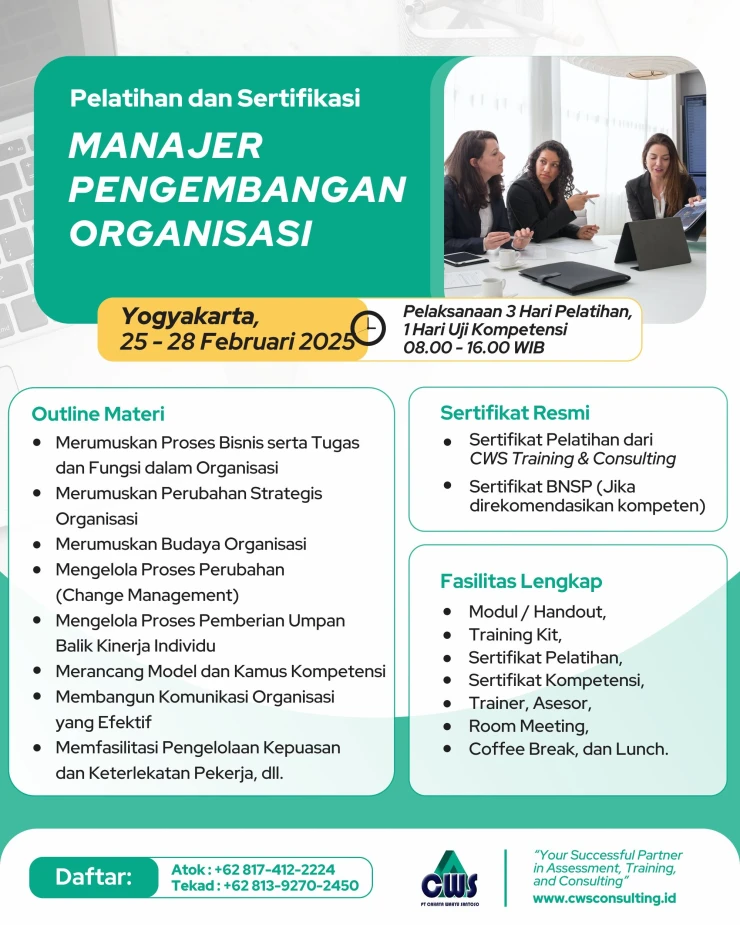 Sertifikasi Manajer Pengembangan Oganisasir